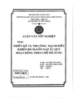 Thiết kế và thi công mạch điều khiển bộ nguồn nạp ắc quy họat động theo chế độ xung
