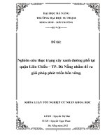 Nghiên cứu thực trạng cây xanh đường phố tại quận liên chiểu – TP  đà nẵng nhằm đề ra giải pháp phát triển bền vững