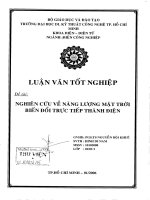 Nghiên cứu về năng lượng mặt trời biến đổi trực tiếp thành điện