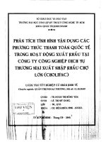 Phân tích tình hình vận dụng các phương thức thanh toán quốc tế trong hoạt động xuất khẩu tại công ty công nghiệp dịch vụ thương mại xuất nhập khẩu Chợ Lớn