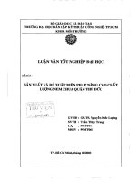 Sản xuất và đề xuất biện pháp nâng cao chất lượng nem chua quận Thủ Đức