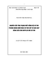 Nghiên cứu tình trạng mất đồng bộ cơ tim ở bệnh nhân nhồi máu cơ tim cấp có QRS hẹp bằng siêu âm doppler mô cơ tim