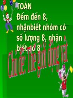 Đếm đến 8 nhận biết số lượng 8