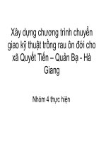 Xây dựng chương trình chuyển giao kỹ thuật nông nghiệp