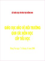 Giáo dục môi trường qua các môn học bậc Tiểu học