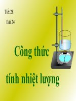 Tiet 28: Công thức tính nhiệt lượng