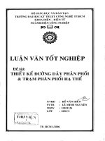 Thiết kế đường dây phân phối và trạm phân phối hạ thế