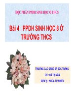PPDH SINH HỌC Ở THCS