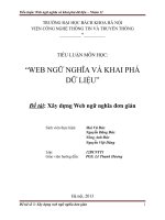 WEB NGỮ NGHĨA VÀ KHAI PHÁ DỮ LIỆU