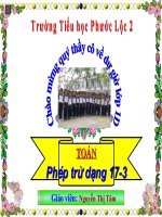 Phép trừ  17 - 3