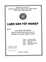 Xây dựng hệ thống quản lý kế toán ngân sách huyện Cái Nước tỉnh Cà Mau