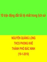10 TRẬN ĐỘNG ĐẤT TỒI TỆ NHẤT TROMG LỊCH SỬ THẾ GIỚI