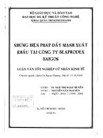 Những biện pháp đẩy mạnh xuất khẩu tại công ty Seaprodex Sai Gon