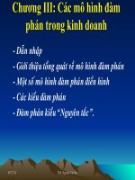 BÀI GIẢNG MÔN ĐÀM PHÁN TRONG KINH DOANH CHƯƠNG III CHƯƠNG IV CỦA THẦY NGUYỄN TẤN ĐẠT