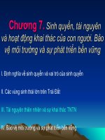 Chương 7. Tài nguyên thiên nhiên và sự khai thác TNTN