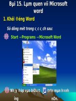 Bài 15: Làm quen với Microsoft Word
