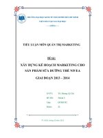 tiểu luận quản trị marketing xây dựng kế hoạch marketing cho sản phẩm sữa dưỡng thể nivea giai đoạn 2013 – 2014