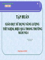 Giáo dục sử dụng Năng lượng tiết kiệm, hiệu quả trong trường mầm non
