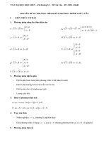 LTĐH Chuyên đề: Phương Trình, Bất Phương Trình Chứa Căn