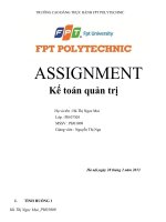 Bài tập kế toán quản trị
