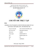 MỞ RỘNG CUNG ỨNG DỊCH VỤ CHUYỂN TIỀN BẰNG ĐIỆN (TT) TẠI NGÂN HÀNG TMCP KIÊN LONG  CHI NHÁNH HÀ NỘI