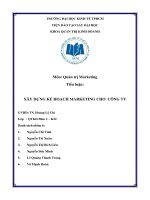 tiểu luận quản trị marketing xây dựng kế hoạch marketing cho công ty starbucks coffee