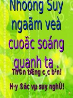 Hãy suy ngẫm về cuộc sống quanh ta