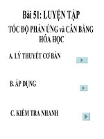 luyen tap: toc do phan ung va can bang hoa hoc- lop 10nc