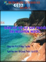 Dân số và sự suy thoái tài nguyên nước