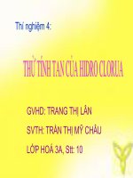 Tinh tan cua hidro clorua