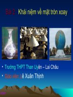 khái niệm về mặt tròn xoay