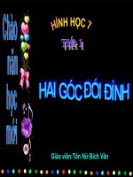 Tiết 1 Hai góc đối đỉnh