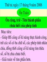 cộng trừ tìm thành phần chưa biết.ppt