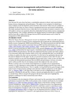 Human resource management and performance still searching for some answers