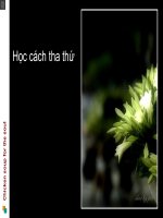 Học cách tha thứ