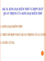 bài 26. kl kiềm thổ - các hợp chất của kl kiềm thổ - nước cứng