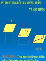 Vị trí tương đối của đường thẳng và mặt phẳng