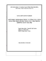 skkn giúp học sinh khai thác và tìm các cách giải cho một số bài toán cực trị trong không gian tọa độ