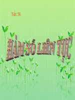 Tiết 58- HÀM SỐ LIÊN TỤC T1