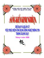 skkn chỉ đạo và quản lý việc ứng dụng cntt trong giảng dạy năm học 2007 - 2008.