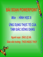 Hình học : 8 Ứng dụng thực tế của tam giác đồngdạng