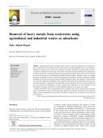 Removal of heavy metals from wastewater using agricultural and industrial wastes as adsorbents