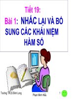Tiết 19 DS9 khái niệm hàm số