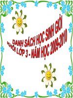 DANH SÁCH HỌC SINH GIỎI KHỐI LỚP 3