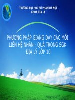 Phương pháp giảng dạy các mối liên hệ nhân - quả trong SGK Địa lý 10