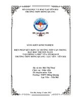 biện pháp kết hợp các hướng tiếp cận trong dạy học truyện ngắn vợ chồng a phủ của tô hoài ở trường thpt hồng quang - lục yên - yên bái