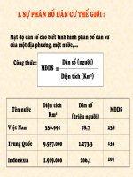 SỰ PHÂN BỐ DÂN CƯ - CÁC CHỦNG TỘC TRÊN TG