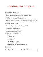 Giáo án lớp 1 môn Tiếng Việt :Tên Bài Dạy : Học vần ung - ưng pdf