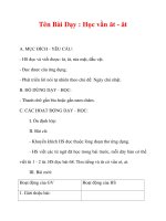 Giáo án lớp 1 môn Tiếng Việt :Tên Bài Dạy : Học vần ăt - ât docx
