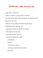 Giáo án lớp 1 môn Tiếng Việt :Tên Bài Dạy : Học vần ăng - âng pptx